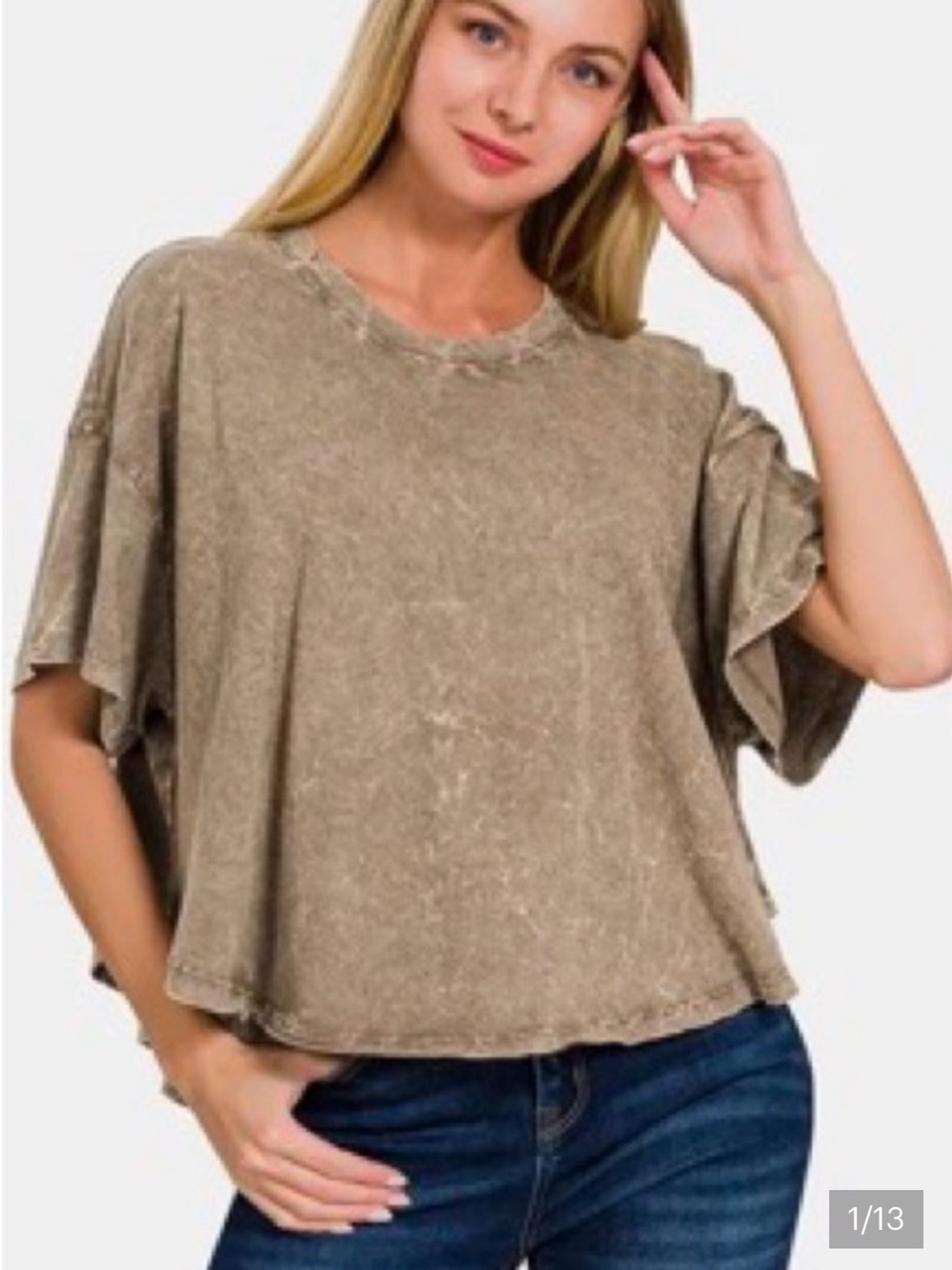 Zenana Outfitters Boxy Short Sleeve Top - Dusty Mauve